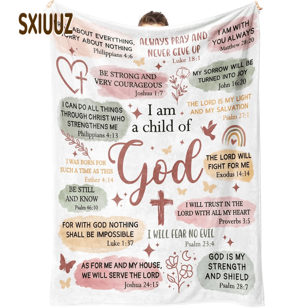 Home Office Room Inspiration - Couverture en flanelle à motifs bibliques,