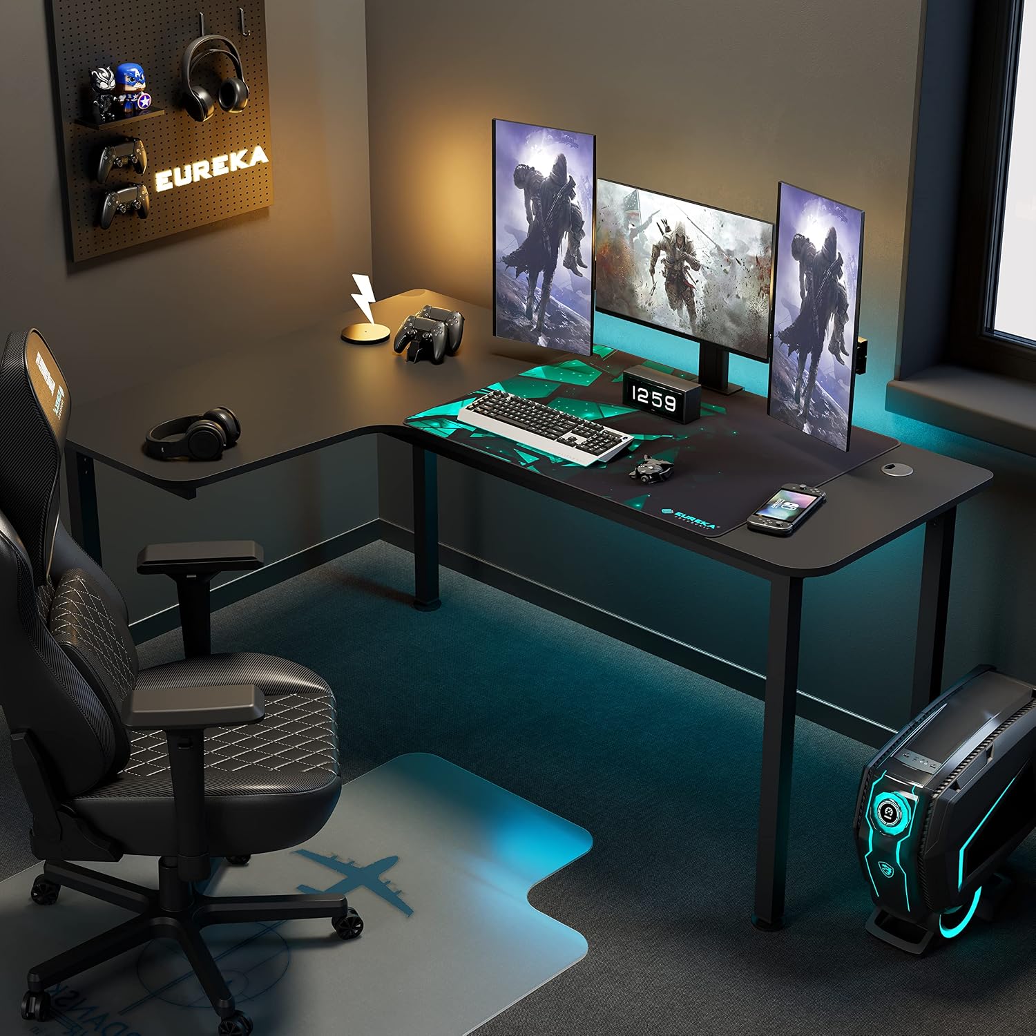 Bureau d'angle en L noir de 60 - Home Office Work Table avis et prix